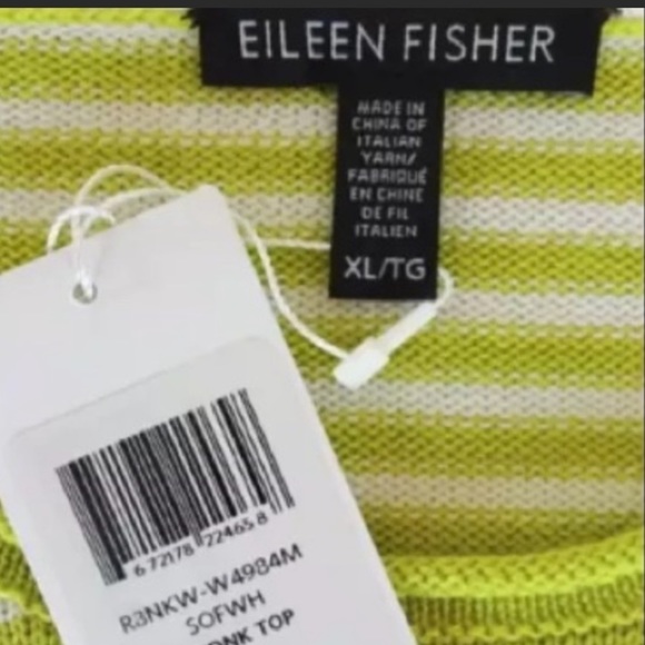 $258 XL Eileen Fisher Merino Wool Top XLarge 18 Vintage Italian Yarn Stripe NWT - Picture 9 of 14
